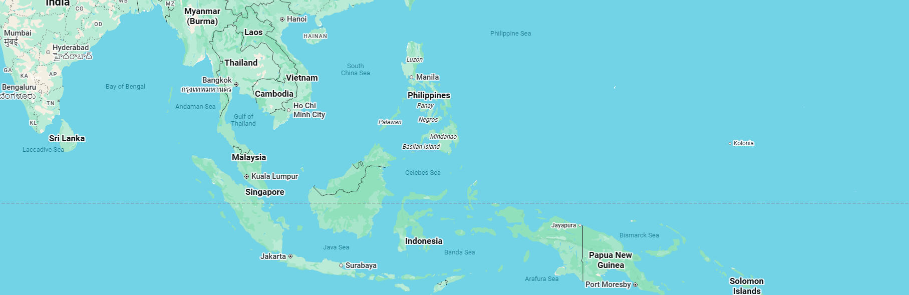 แผนที่เครือข่ายคลังสินค้าท้องถิ่นของ UYAAI ในเอเชียตะวันออกเฉียงใต้